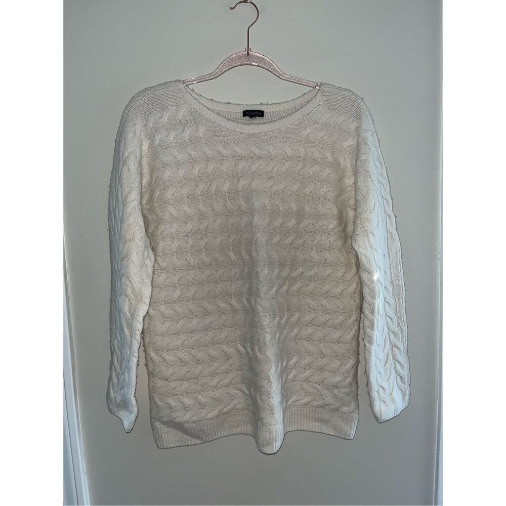 Talbots Women’s Wool Blend Cream Sweater Large